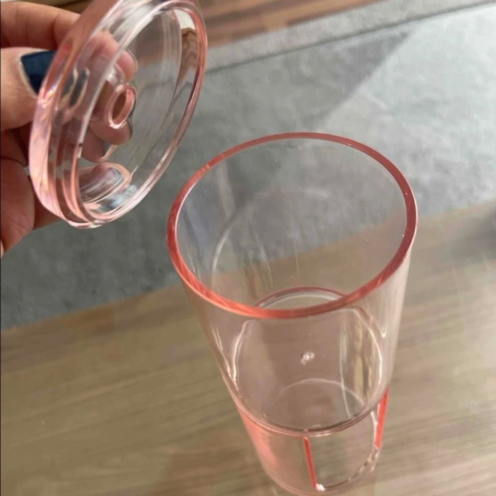 Stackable Clear Pink Acrylic Canister - Picture 3 of 6